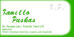 kamillo puskas business card